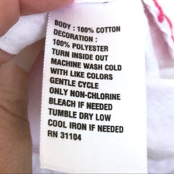 Crown & Ivy 100% Cotton White & Pink Tassel Blouse - Picture 6 of 8